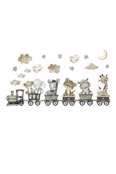 Generic Brand Baby Safari Animals Train Wall Decals Stickers, Nursery Room De...