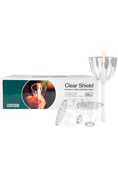 Generic Brand Concordia Supply Clear Shield Drip Protector for Candlelight Se...