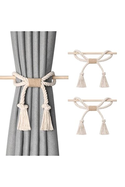 Generic BIGTHREE 2 Pack Natural Cotton Rope Curtain Tiebacks, European Style ...