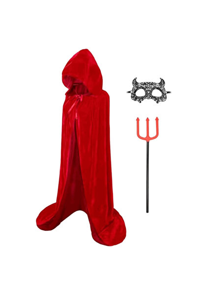 OEM Costum de Halloween ZUCOS, model Diavol, Roșu, Mărimea 180cm