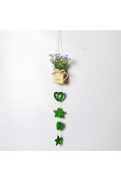 idei Decor suspendat floral artificial 50 cm, sac de iută cu inscripția Love,...