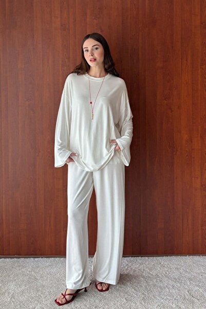 Ceylan Otantik Ecru Viscose Pants