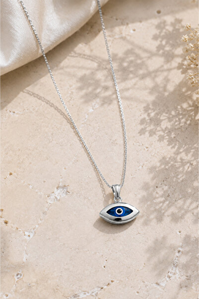 Spossy Silver Jewelry 925 Ayar Gümüş Silver Kaplamalı Oval Tasarım Nazar Cam ...
