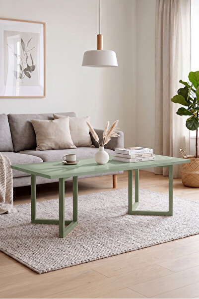 Robin Home Orta Sehpa Kayın Ahşap Ayaklı 120x60cm Ihlamur Yeşili-Kayın