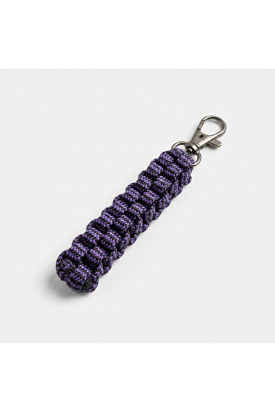 PARACORD ALPİN / Fitilli Mor Kare Örgü Çanta & Ekipman Klipsi