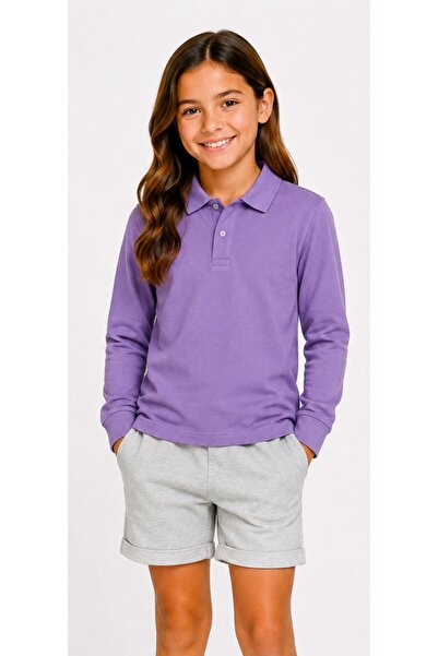 Kuraff Giyim Unisex Cotton Plain Woven Polo Collar School T-Shirt