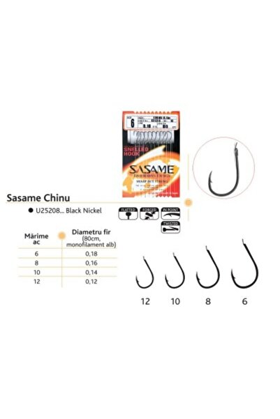 Sasame Свързващи щифтове Chinu, U252208, черен никел 12