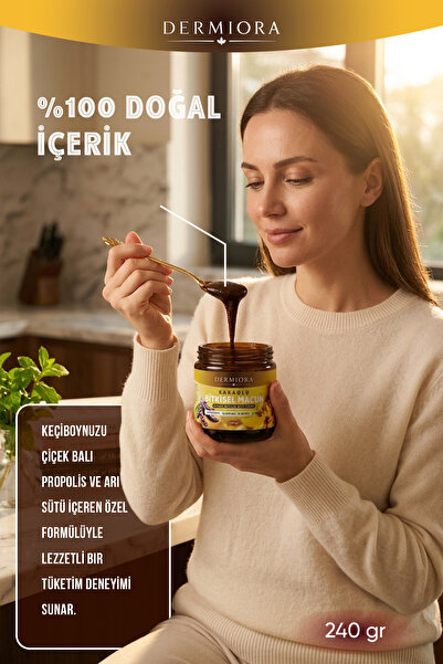 Dermiora Bitkisel Karışımlı Arı Sütü ve Pekmezli Kakaolu Macun 240 gr