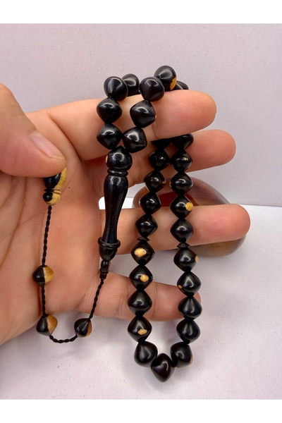 İskenderun Tesbihcilik Istanbul Cut Immaculate Ebony Prayer Beads with 10/10 ...