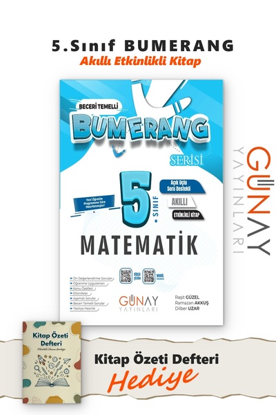 Günay Yayınları 5. Sınıf Bumerang Etkinlikli Matematik Akıllı Kitap - Kitap Ö...