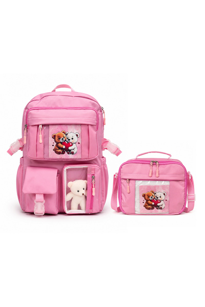 Mashotrend Korean Style School Bag with Accessories – 5 Compartments, Orthope...