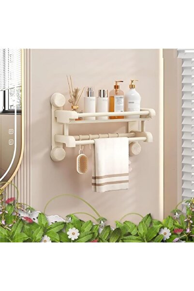 Generic Tazweeq Towel Rack for Bathroom, with 2 Towel Bar, with 5 Hooks, Stai...