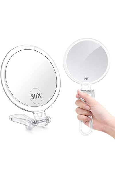 Generic Personal Makeup Mirrors，30X Magnifying Mirror for Travel with Handle，...