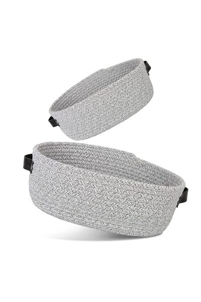 Generic Small Woven Basket for Storage Oval Rope Coil Baskets with Handle Min...