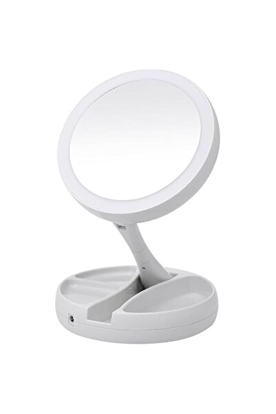 Generic HALAMODO LED Lighted Folding Makeup Mirror Vanity Pocket Mirror With ...