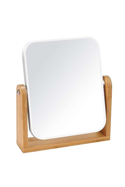 Generic Vanity Makeup Mirror with Natural Bamboo Stand, Double-Sided 360° Swi...