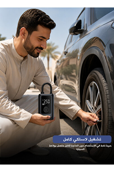 Yallabena ضاغط هواء لاسلكي محمول MIO1 بقوة 150 رطل لكل بوصة مربعة مع بطارية ق...