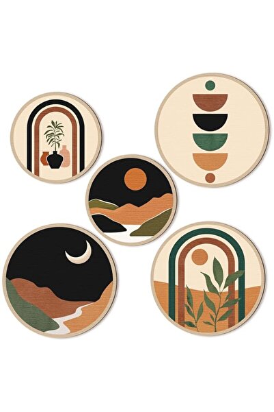 Generic NALACAL 5 Pcs Boho Wall Art Decor - Wooden Living Room Wall Decor, Bo...