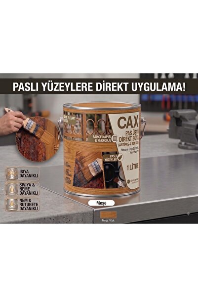 caxcolors CAX Pas Üstü Direkt Uygulanan Antipaslı Sentetik Metal Boyası 1 Lit...