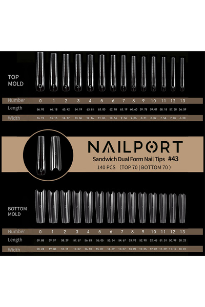 nailport Long Balerin Protez Tırnak Sandwich Dual Üst Form Jel Polygel Acrygel - Akrijel ve Polijel İçin Dual