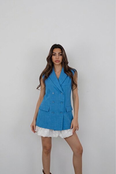 luzuze Women's Luna Double-Breasted Linen Vest