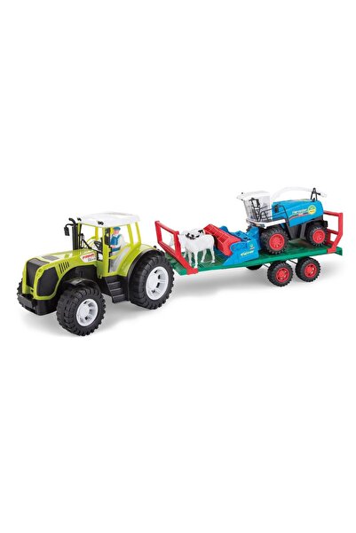 OEM Tractor agricol realist, remorcă cu combină agricolă și vaci - Set de joa...