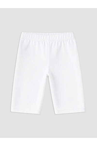 LC Waikiki Nevavm Farkıyla Lcw Baby Ecru Elastic Waist Baby Girl Shorts Leggings
