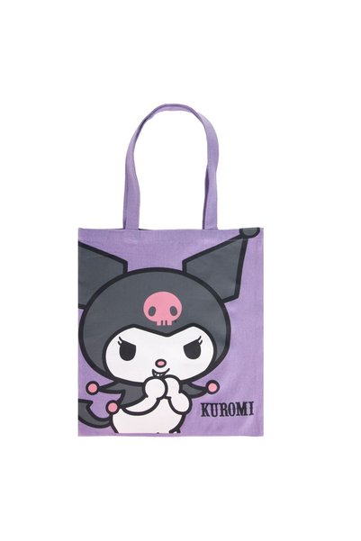 OEM Geantă tote din pânză Kuromi mov 33x37cm - Design drăguț cu personaje pen...