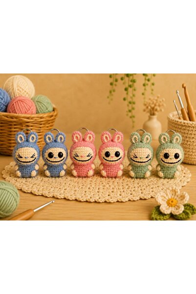Morey Amigurumi Knitted Keychain - Handmade Bag Accessory and Gift Labubu