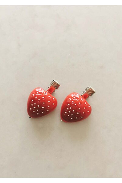 Halley Concept Red Strawberry Figured Children's Hair Clips with Tweezers, 2-...