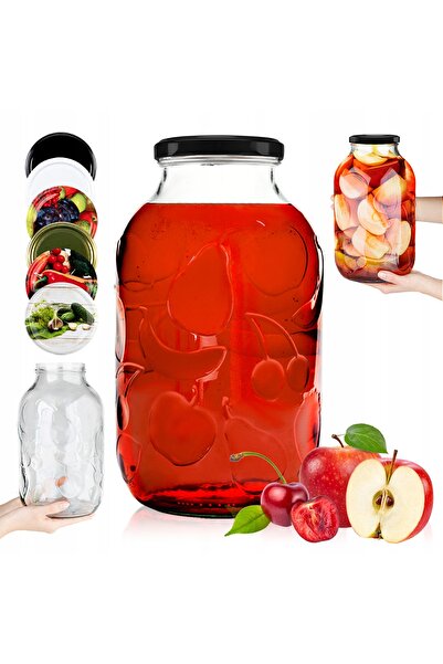 SuperButelki Borcan Mare din Sticla cu Capac Etans, 5 l, 29.5x17 cm, Transpar...