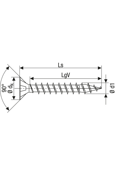 OEM Wood screw, self-tapping, stainless steel, countersunk head, Spax, T-STAR...