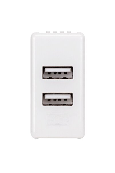 OEM 2 x USB захранващ контакт Sya GW20362, за вграждане, бял, модулен - 1,5V, 3A