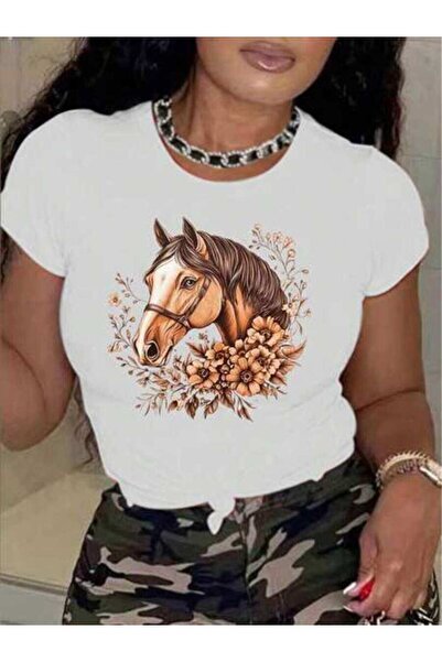 29CUN Oversized T-Shirt, Loose Fit, Plain Women's Animal Print Short Sleeve R...