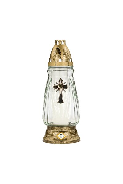 LCA Set 2 x Candela din Sticla cu Cruce, 1019-CR