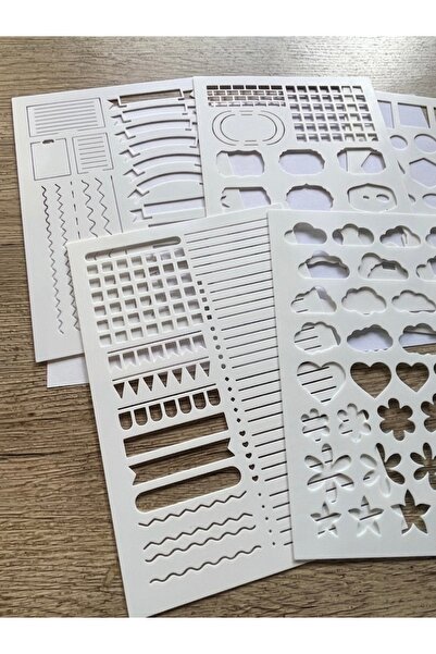 Genel Markalar Çok Amaçlı Beyaz Ajanda ve Bullet Journal Çizim Şablonu Seti