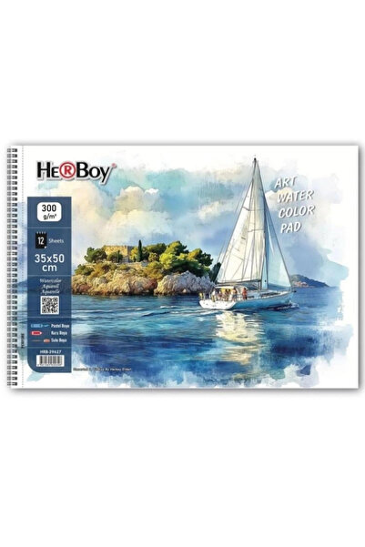 Herboy Hrb-39627 Spiral 35X50 300 Artsulu Paint Notebook 12 Sheets