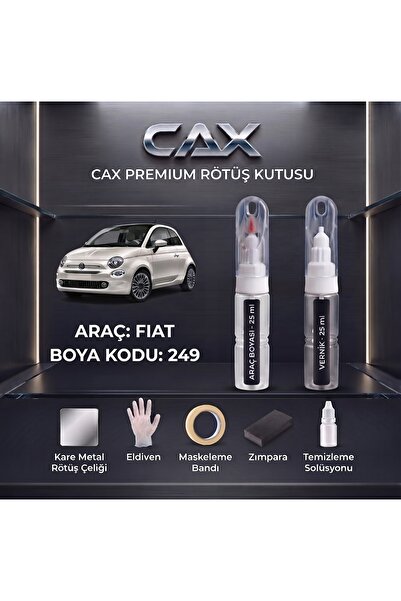caxcolors CAX Premium Fiat 249 Rötuş Boyası Seti – Profesyonel Çizik Giderici...