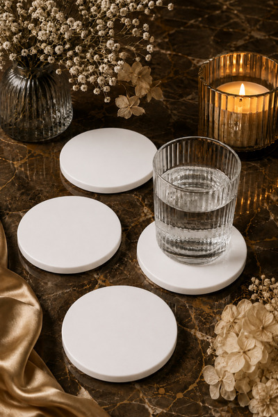betonmall 4 Parça Beton Bardak Altlığı