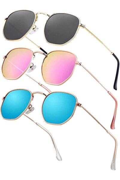 GENERAL Hipster Polarized Hexagon Sunglasses for Men and Women, Small Polygon...