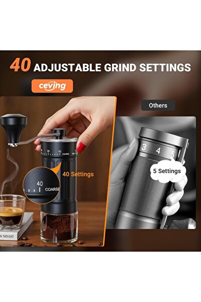 GoodTool Mini Manual Coffee Grinder with 40 Adjustable Levels, Portable Manua...