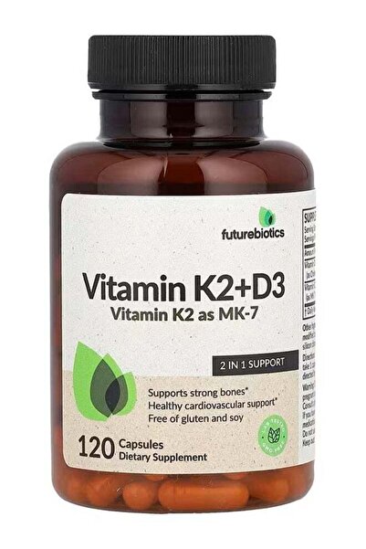 Futurebiotics فيتامين ك2 + د3 مع فيتامين ك2 على شكل MK-7، 120 كبسولة