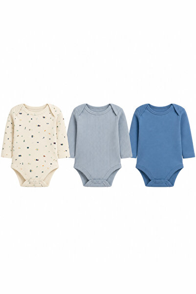 Tiffany Baby Mini Home Theme 3-Piece Baby Boy Long Sleeve Badi Set 47011