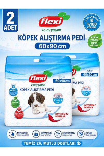 Flexi Köpek Alıştırma Çiş Pedi - 60x90cm 30'lu Paket - 2x