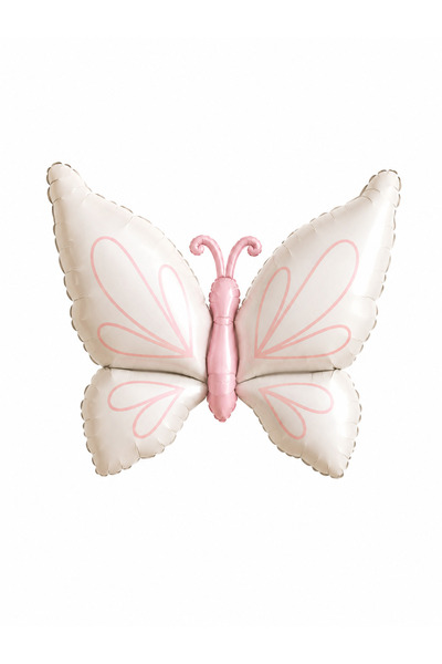 party mix Butterfly Foil Balloon 80X60 cm Cream Powder Pink Blue Retro Birthd...
