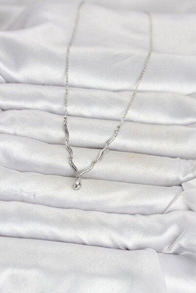 online kapsulavm avm alışveriş Brass Silver Color Drop Model Women's Necklace