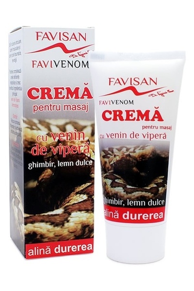 Favisan Crema masaj venin vipera ghimbir lemn dulce FaviVenom 50ml