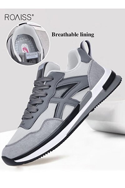 ROAISS Men's Stylish Low Top Sneakers, Lightweight Breathable Trainers for Me...