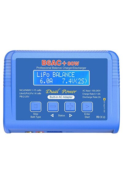 OEM B6AC+ 80W Balance Charger with Built-in AC Adapter, Blue