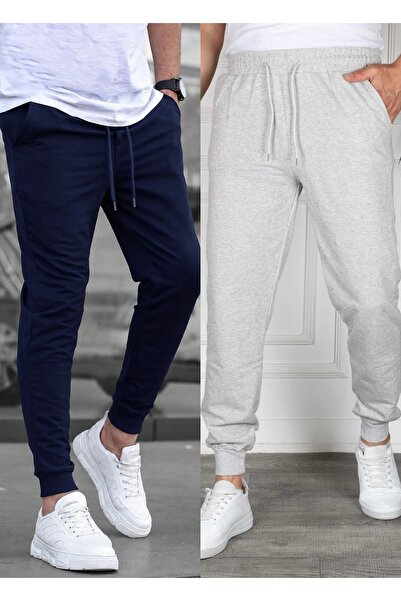 TORUK MAKTO Set of 2 Unisex Ribbed Leg Sweatpants Jogger Comfortable Fit Dail...